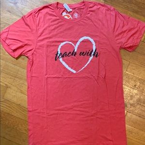 Bella Canvas Teach with Heart Red Tee Shirt